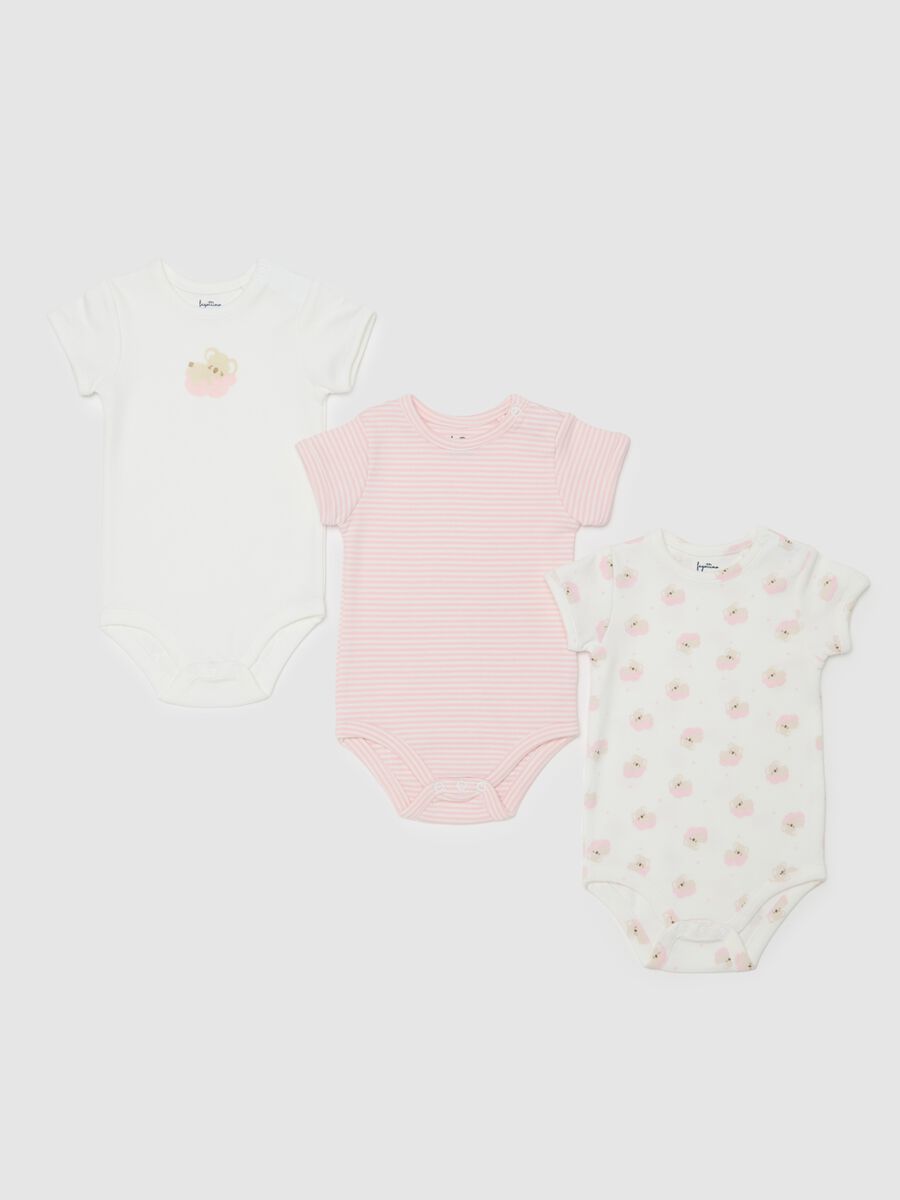 Three-pack bodysuits in organic cotton with print_0