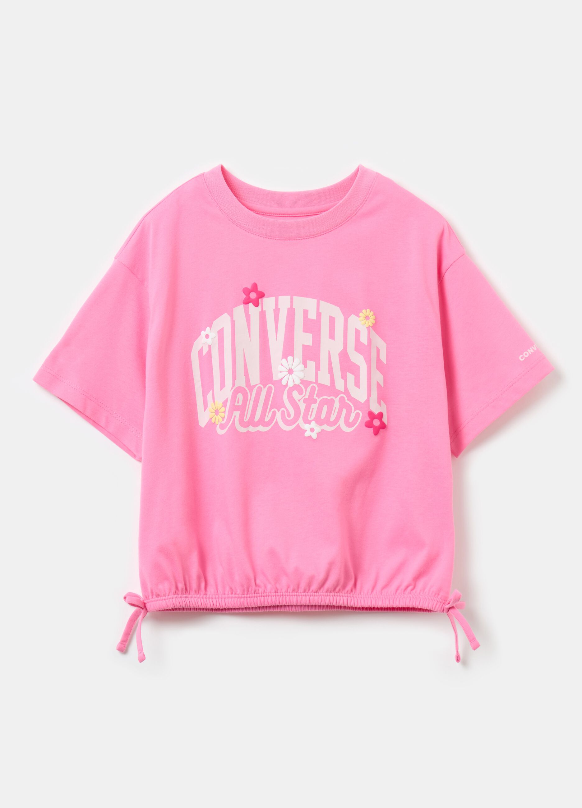 Oversized T-shirt with All Star print and bows