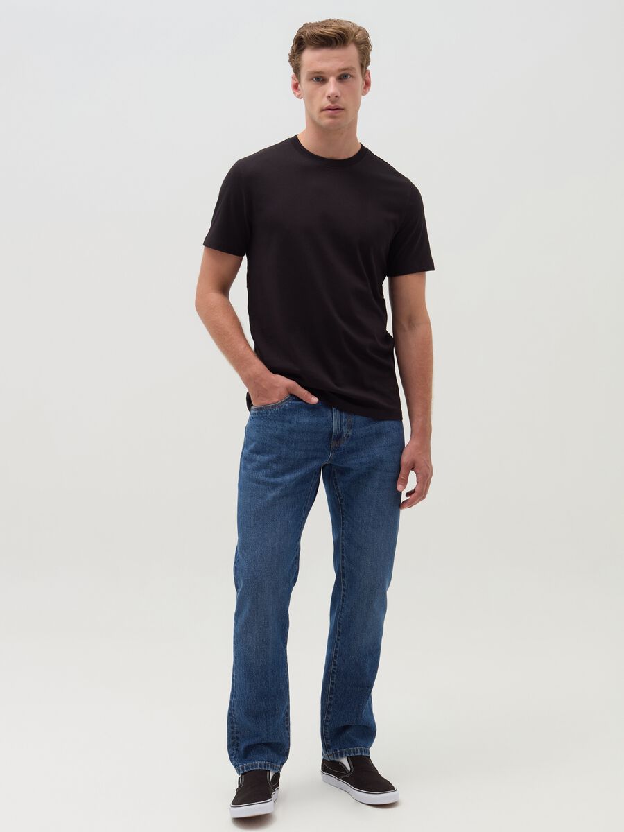 Regular fit jeans with discolouring_0