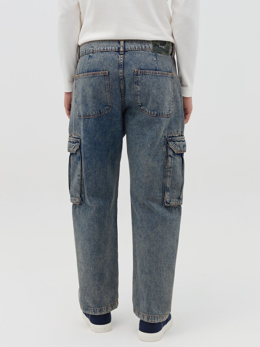 Acid wash cargo jeans_2