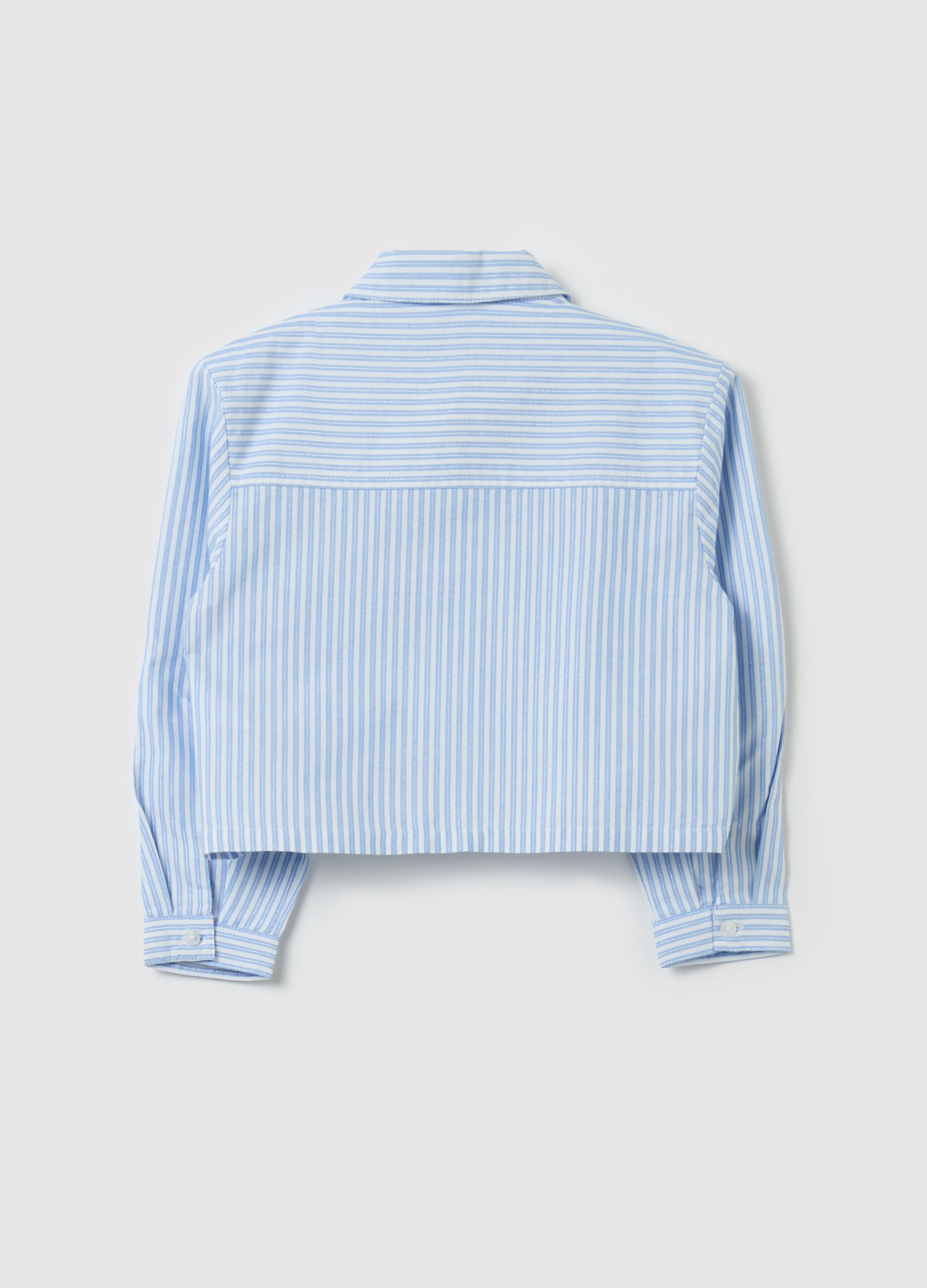 Striped boxy-fit shirt with lurex