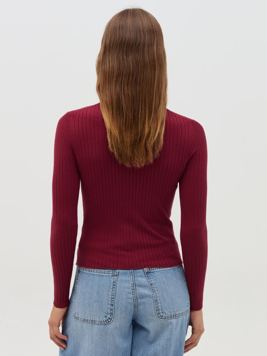 Ribbed knit pullover with mock neck_2