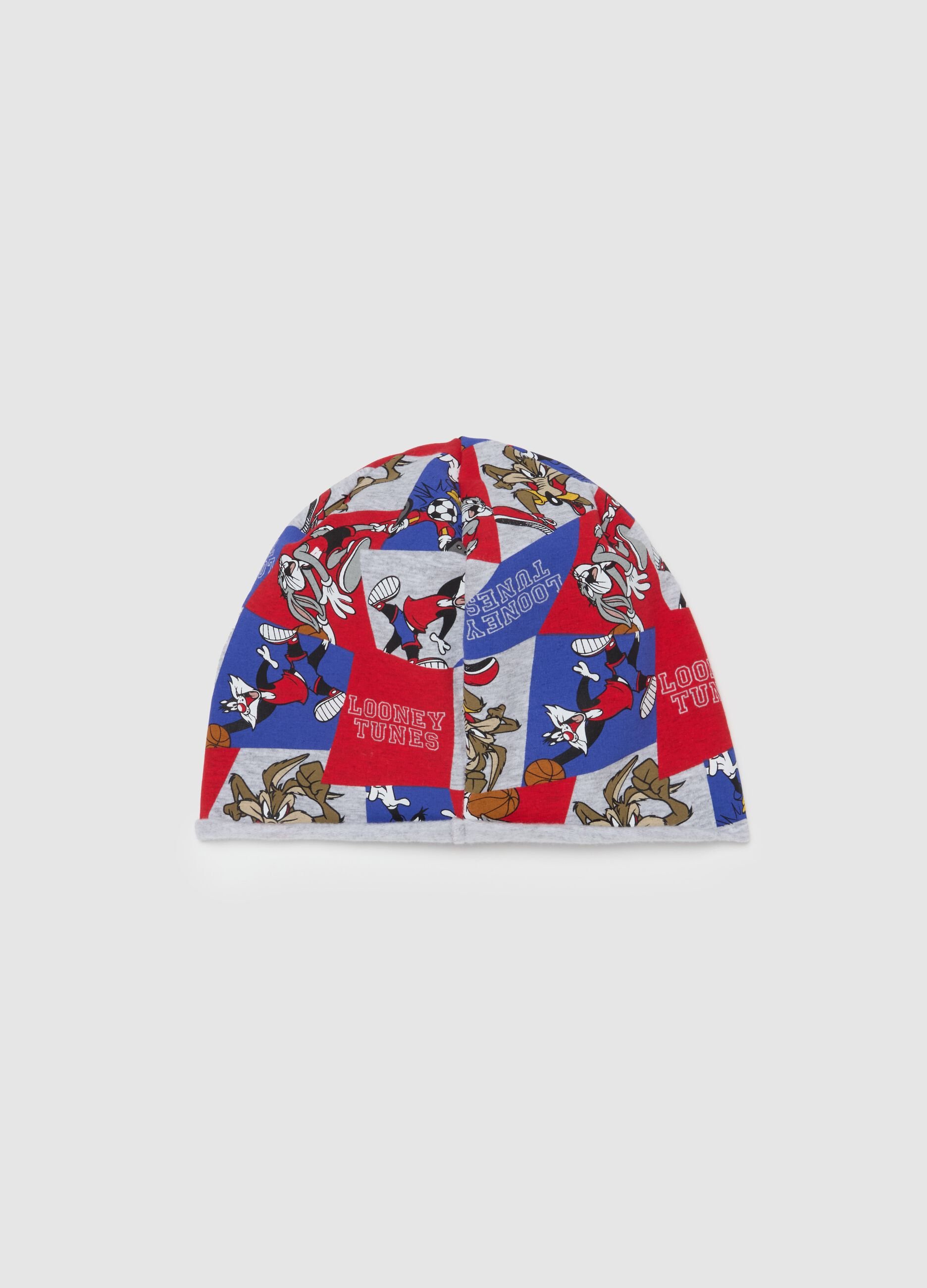 Stretch cotton hat with Wile E. Coyote print