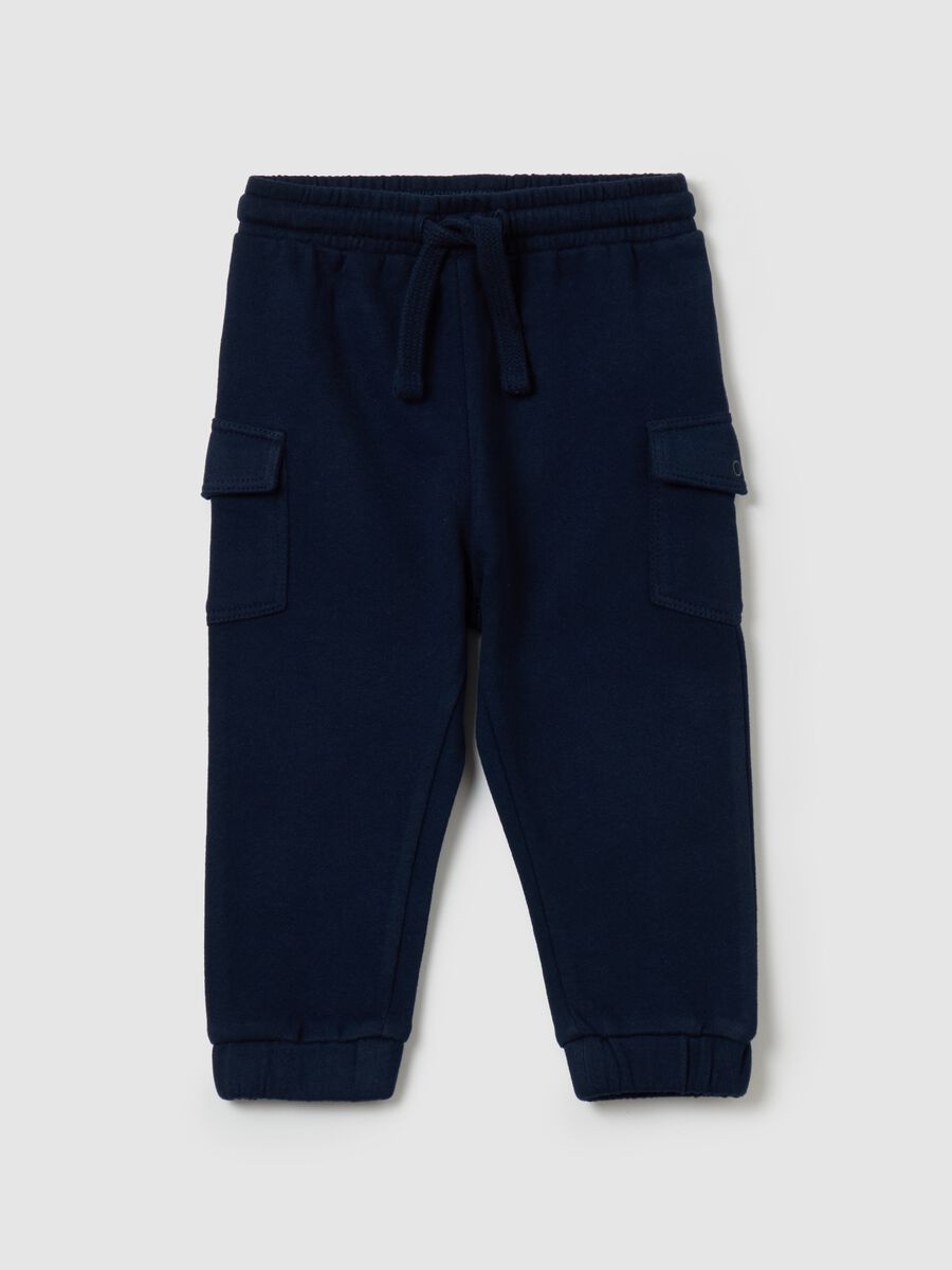 Fleece joggers with pockets and drawstring_0