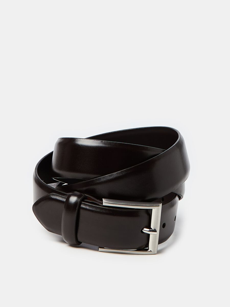 Belt with buckle with shiny finish_0