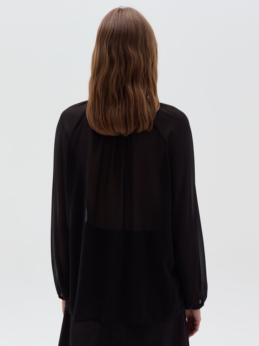 Semi-sheer blouse with foulard_2