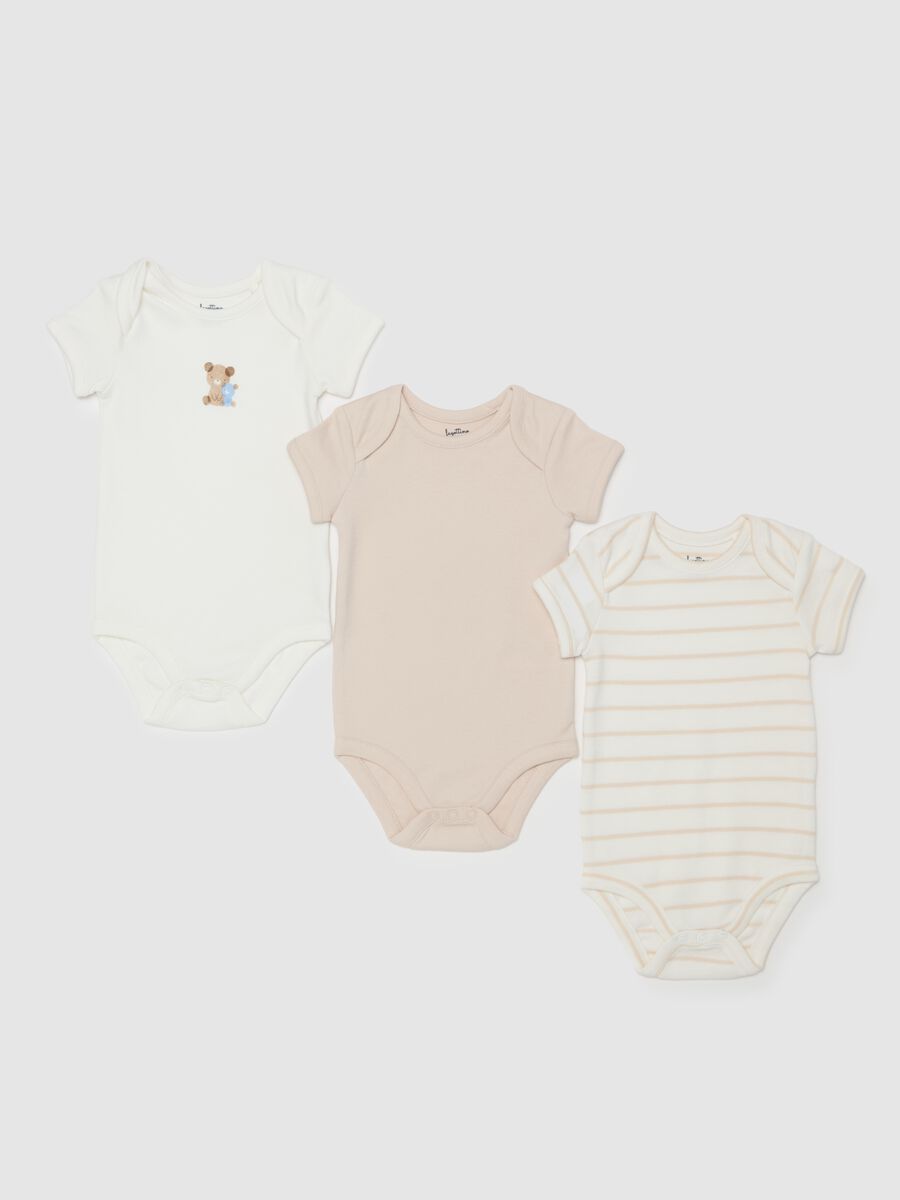 Three-pack bodysuits in organic cotton with print_0