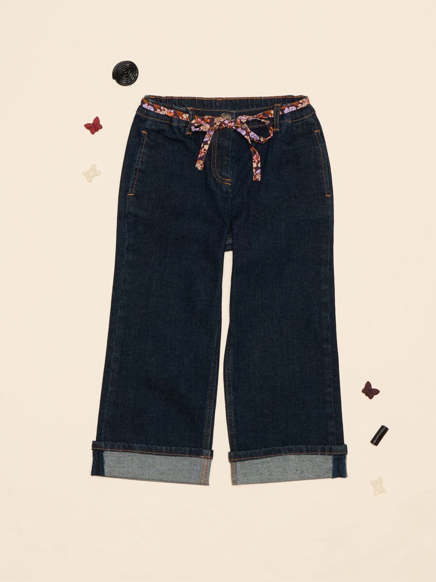 Pantaloni in denim di cotone stretch_0