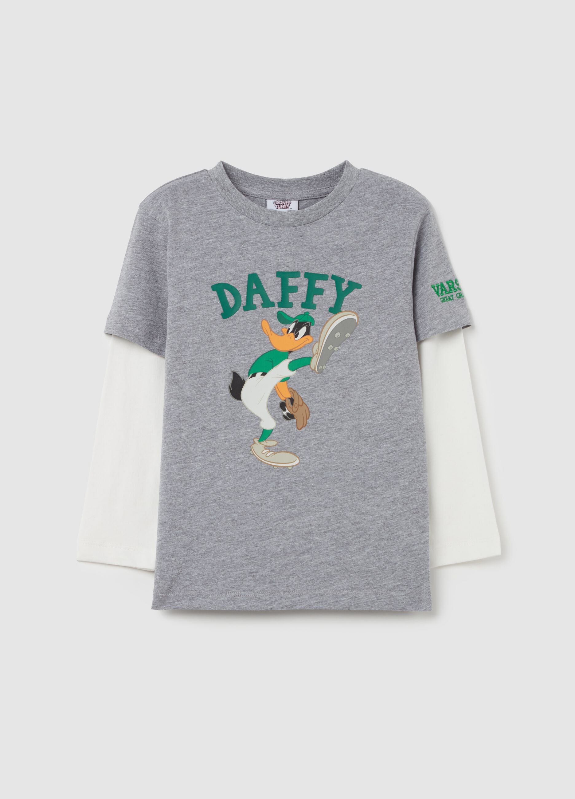 Long-sleeved T-shirt with Daffy Duck print