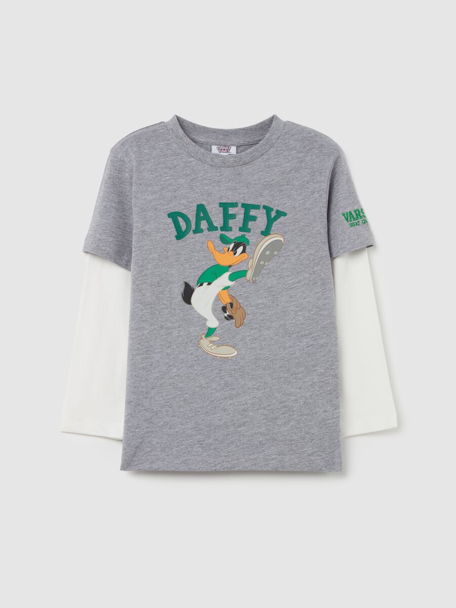 Long-sleeved T-shirt with Daffy Duck print_0