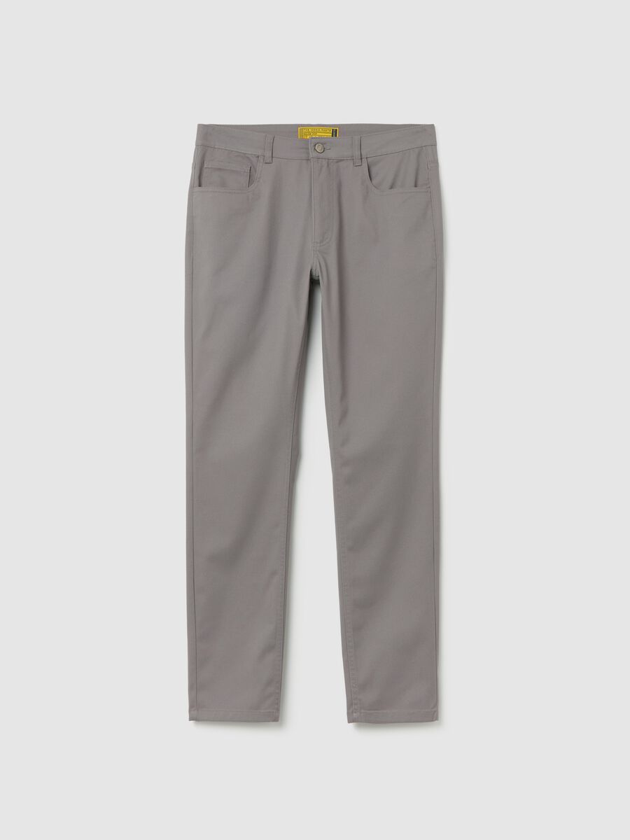 Slim-fit twill trousers with five pockets_4