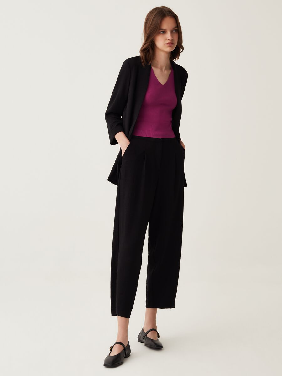 Cigarette trousers in fluid fabric_0