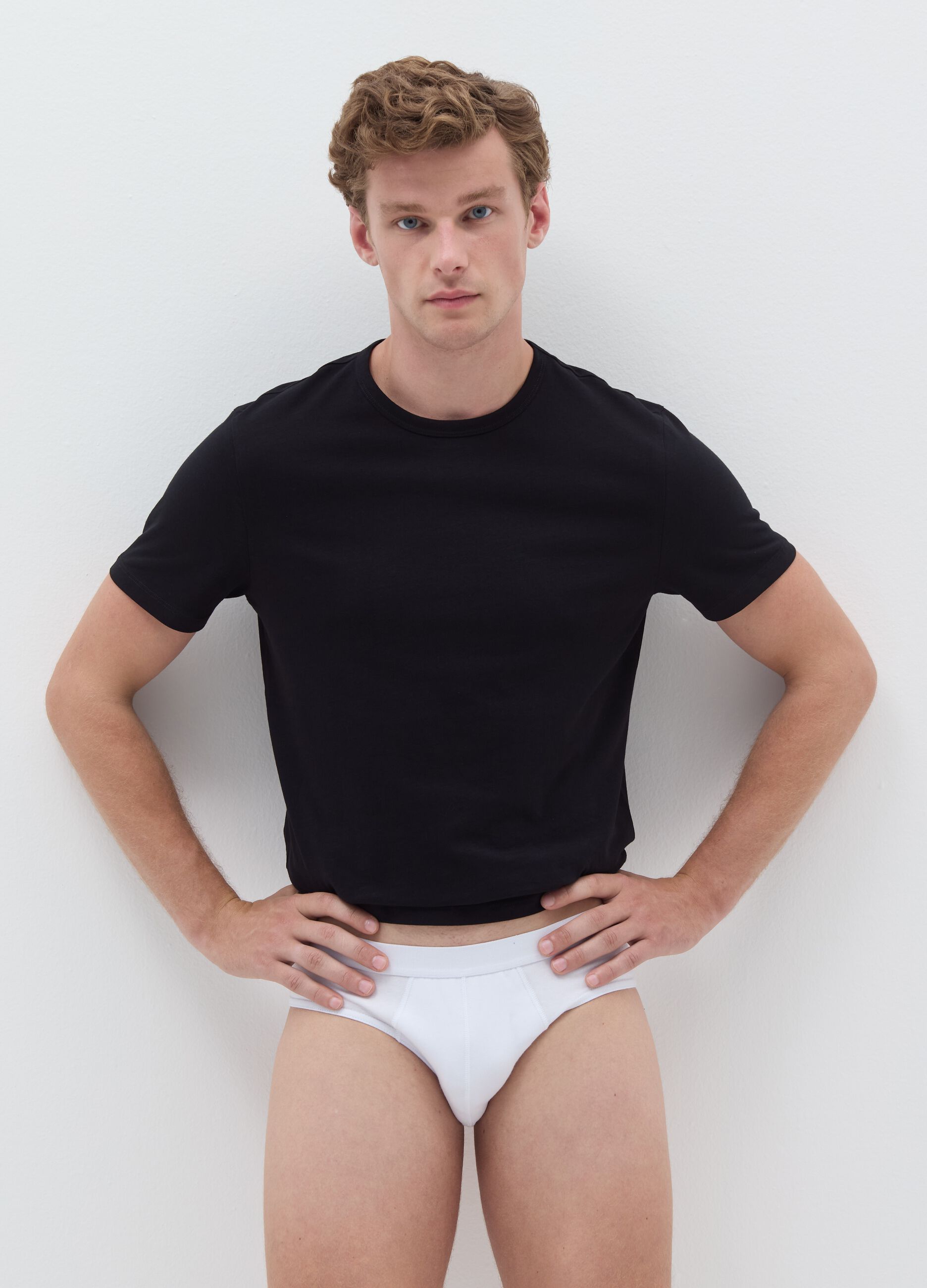 Five-pack briefs with external elastic