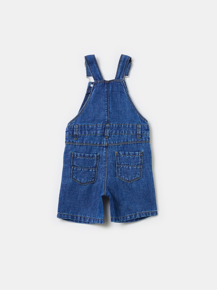 Cotton and linen denim dungarees_1