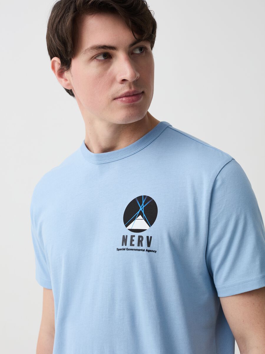 Cotton T-shirt with Evangelion Nerv print_1