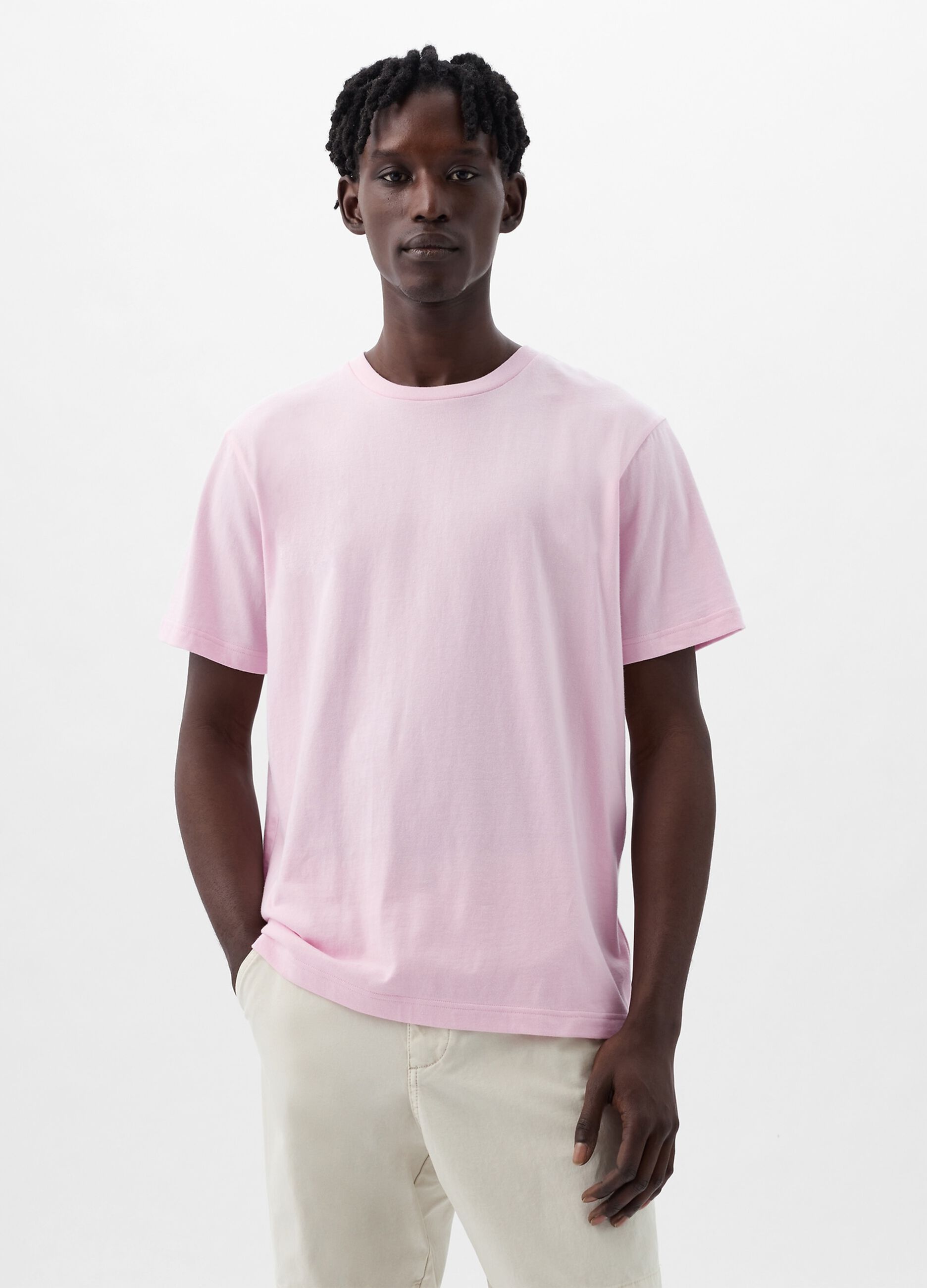 Cotton T-shirt with round neck