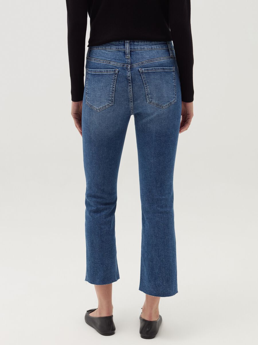 Flare-fit crop jeans with raw edging_2