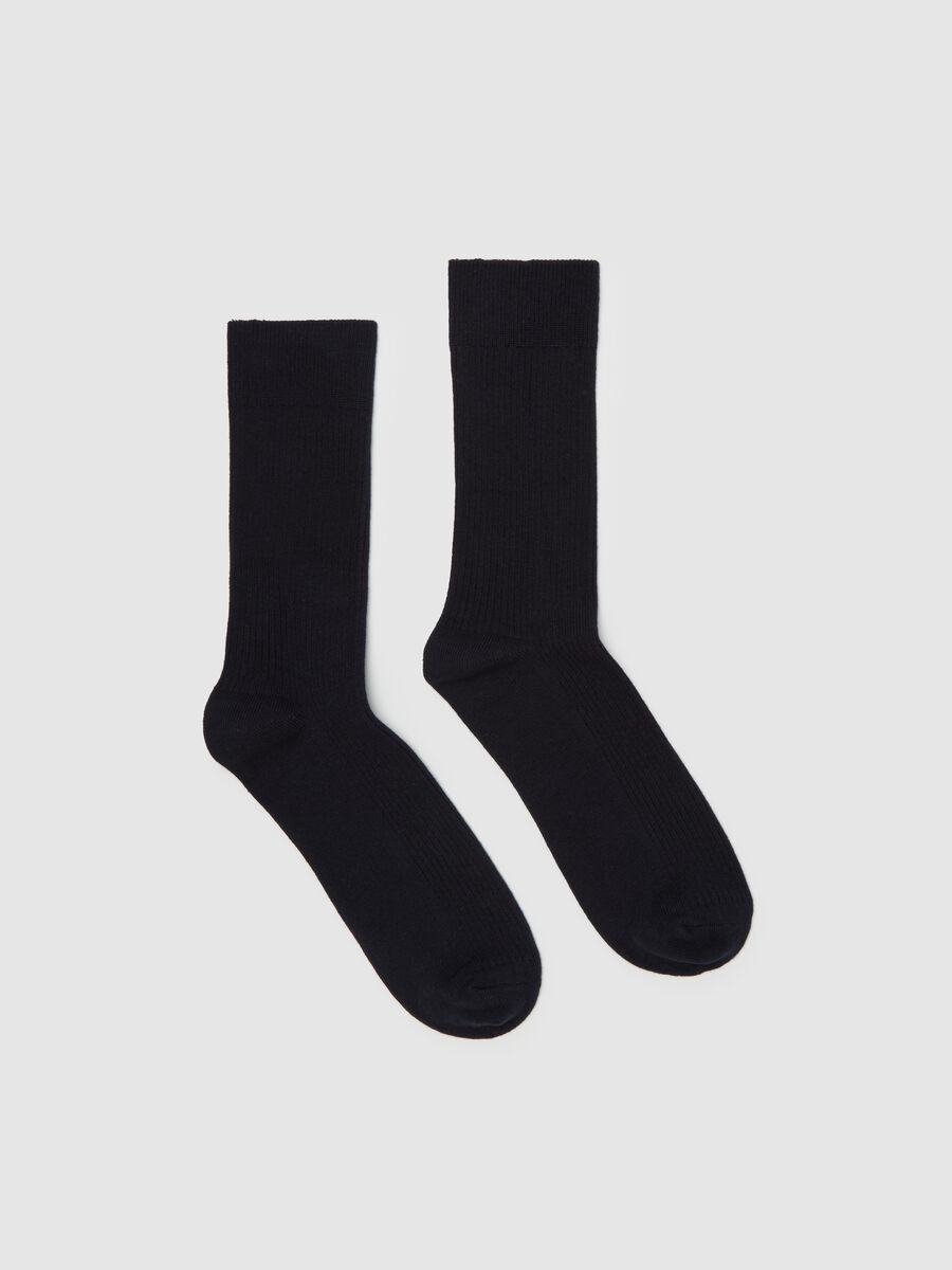 Stretch midi socks with ribbing_0