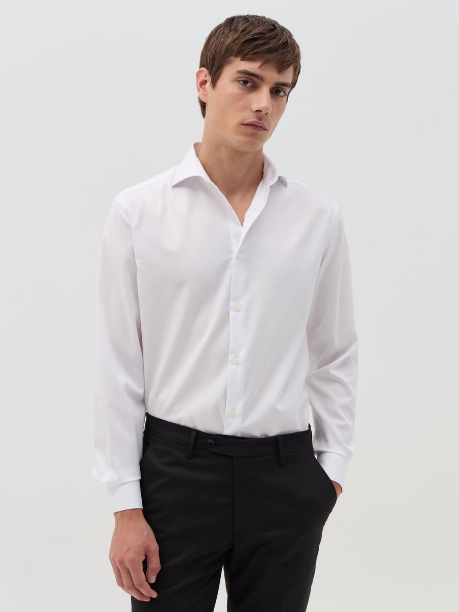 Camicia regular fit in cotone doppio ritorto_0