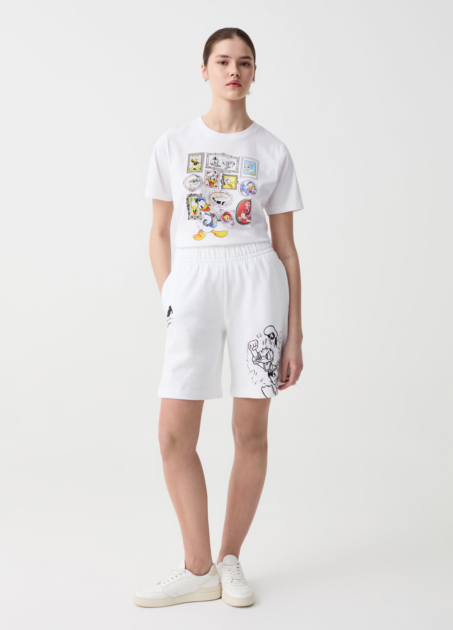 Ovs Bermuda jogger in felpa stampa Donald Duck 90