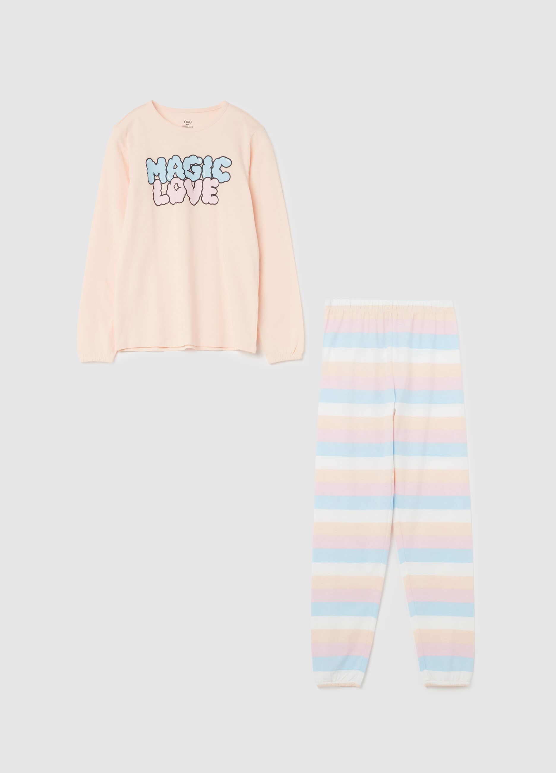 Organic cotton pyjamas with "MAGIC LOVE” print