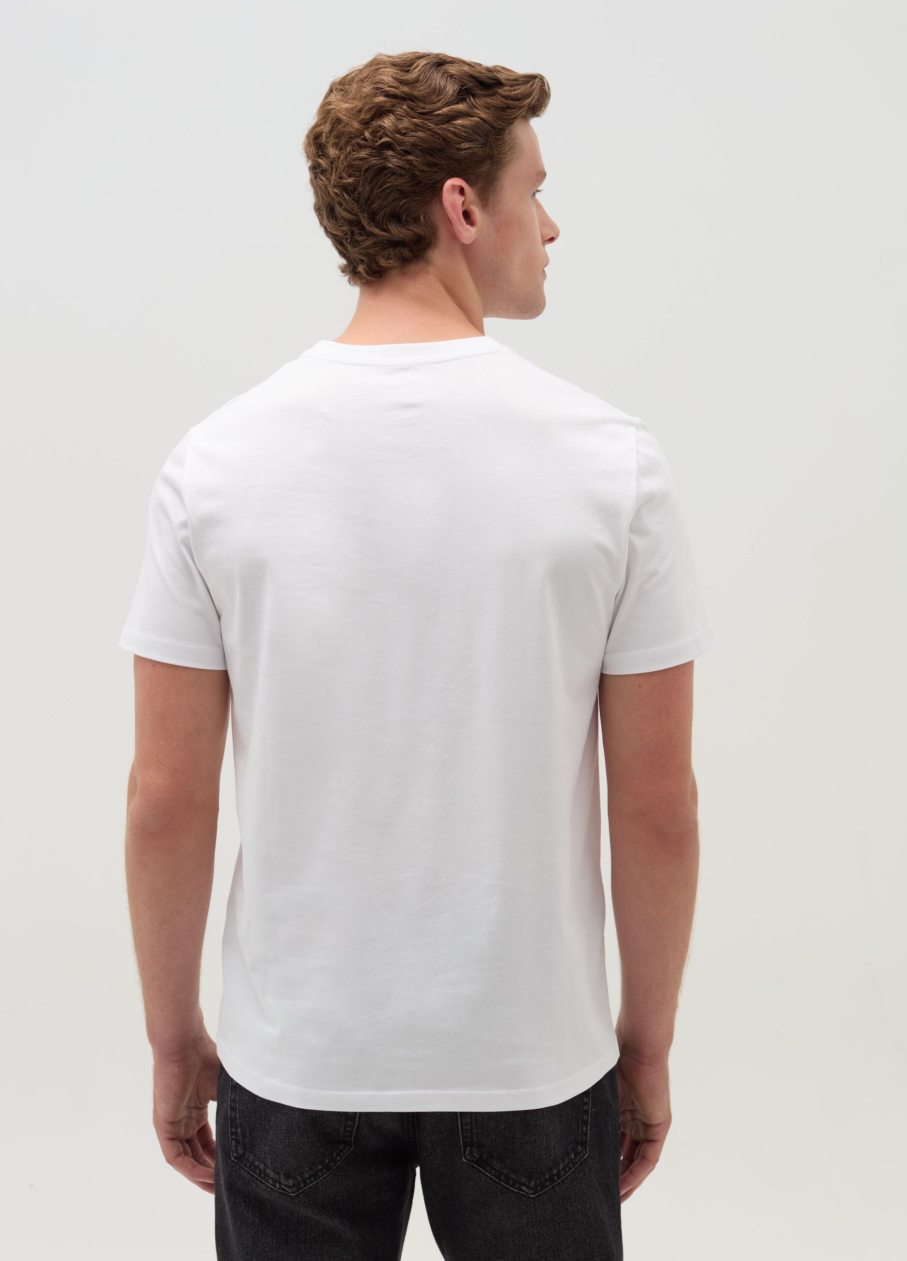 Cotton T-shirt with round neck