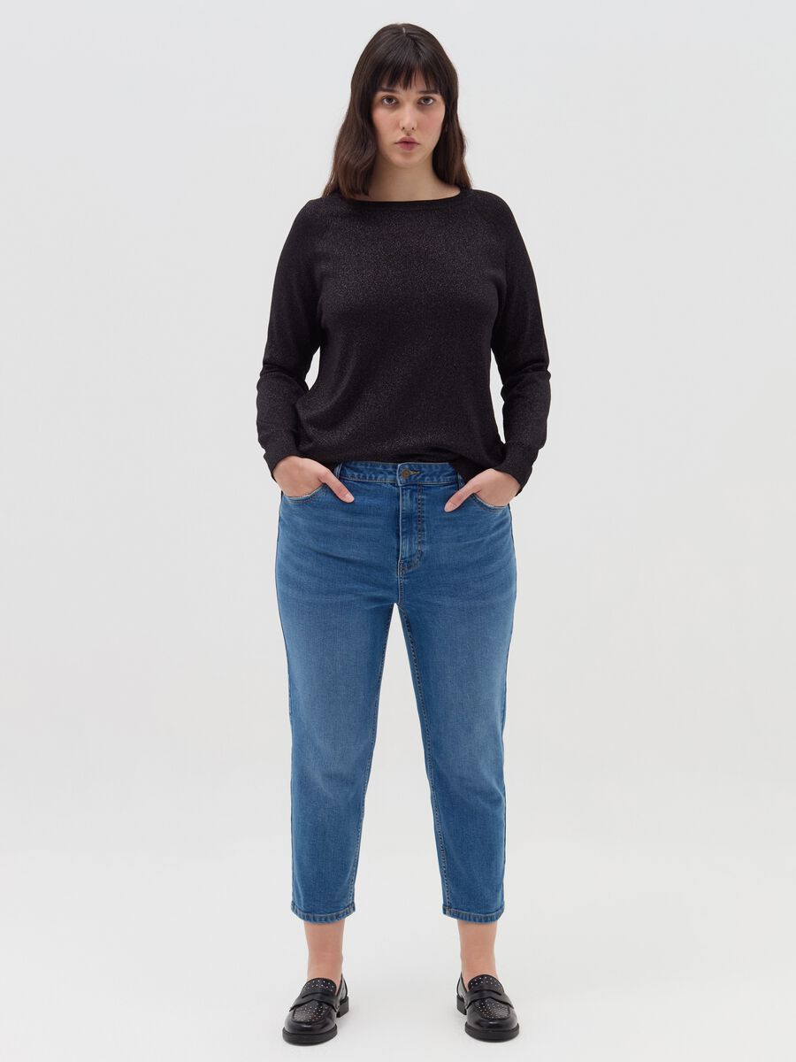 Curvy lurex pullover with raglan sleeves_0