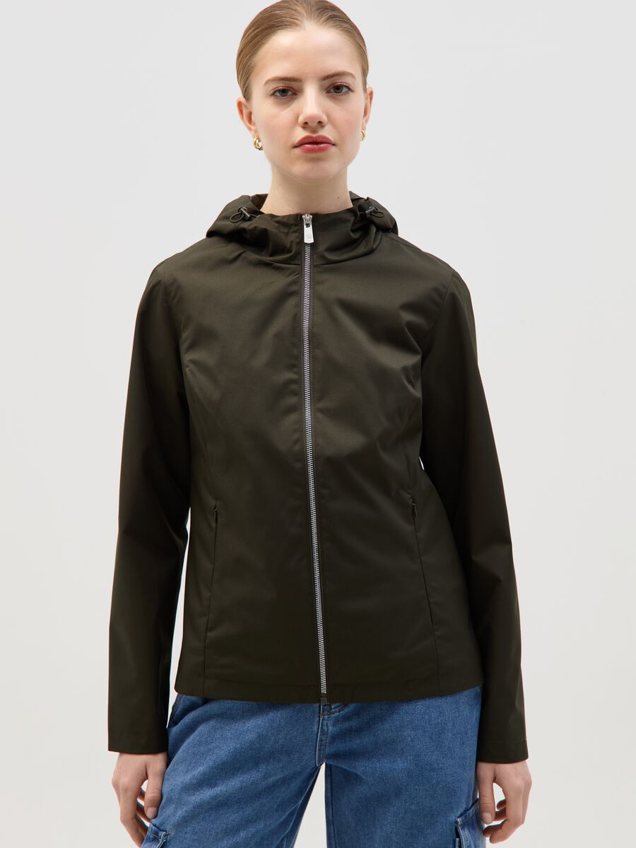 Short jacket with zip and hood_1