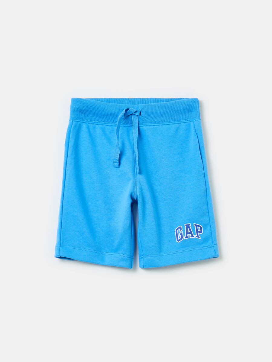 Bermuda shorts with logo embroidery and drawstring_0