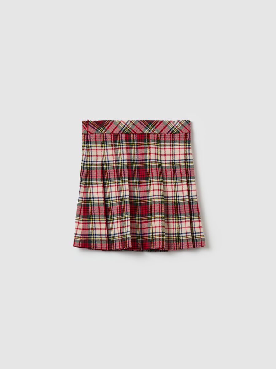 Pleated skirt with tartan pattern_1