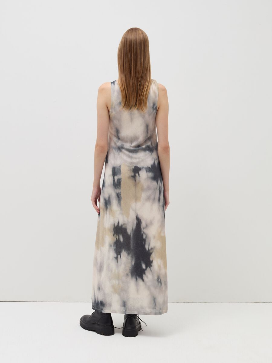 Long tie-dye dress with gathering_2