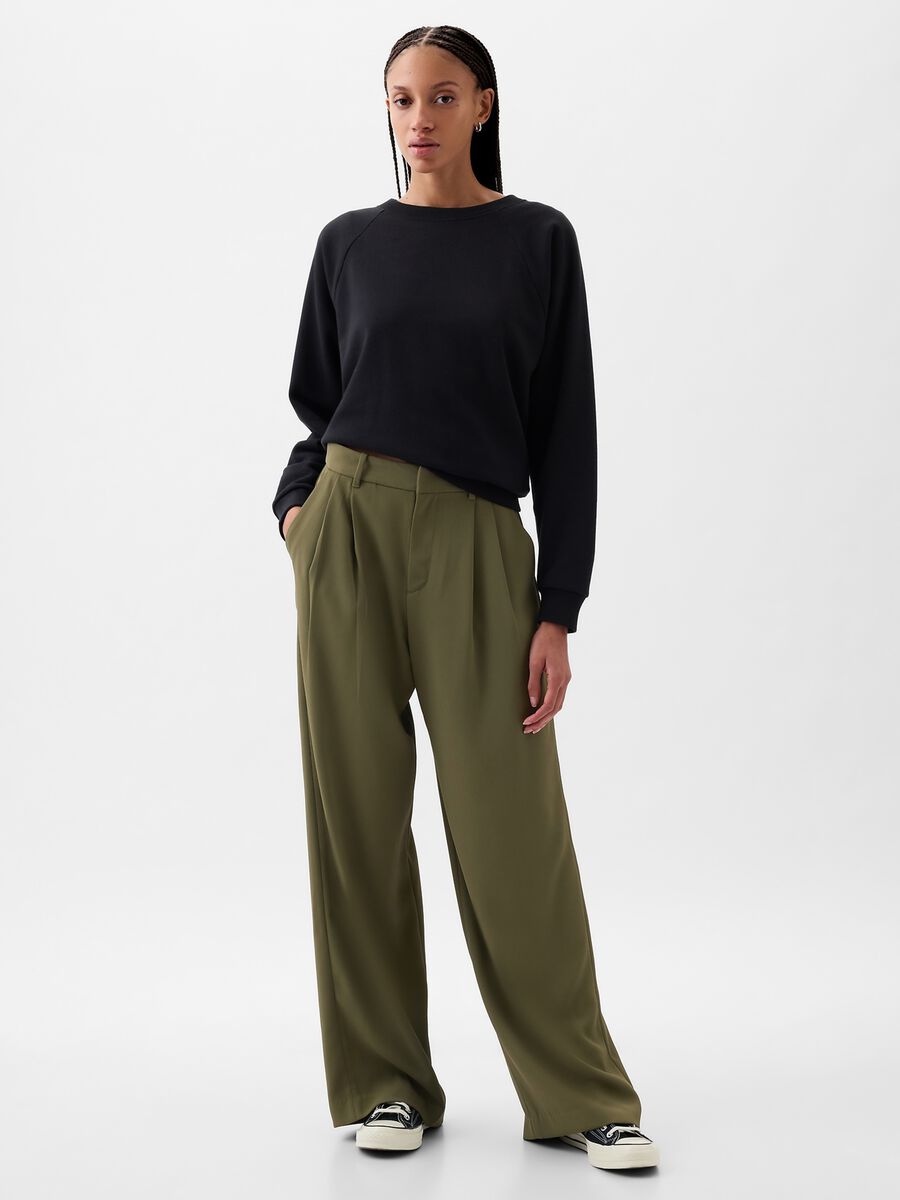 Wide-leg trousers with high waist and darts_0