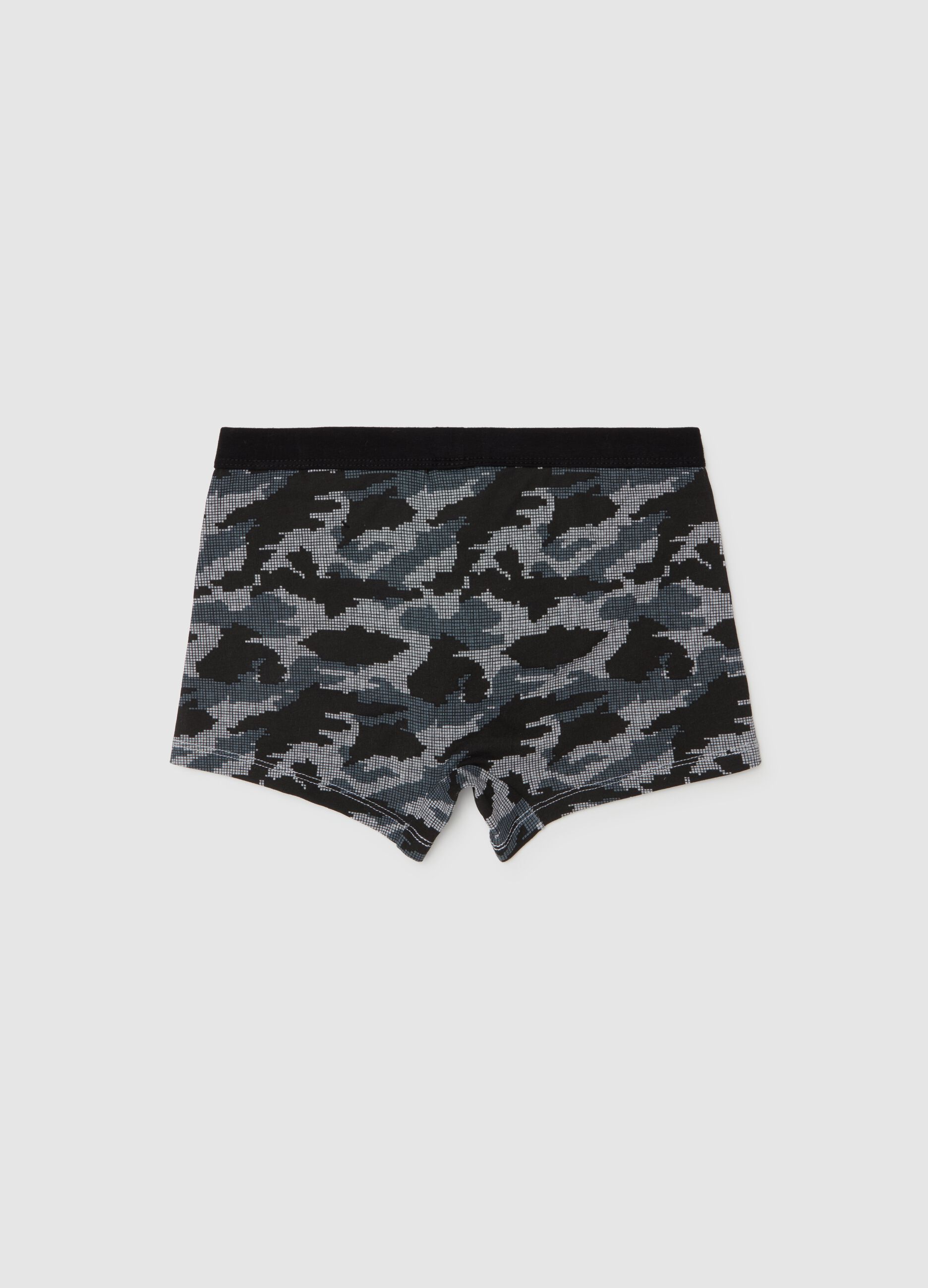 Camouflage boxer shorts in organic cotton