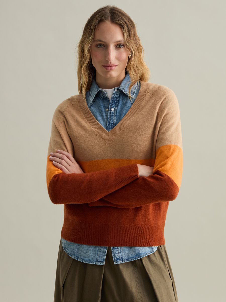 Pullover in lana colorblock_1