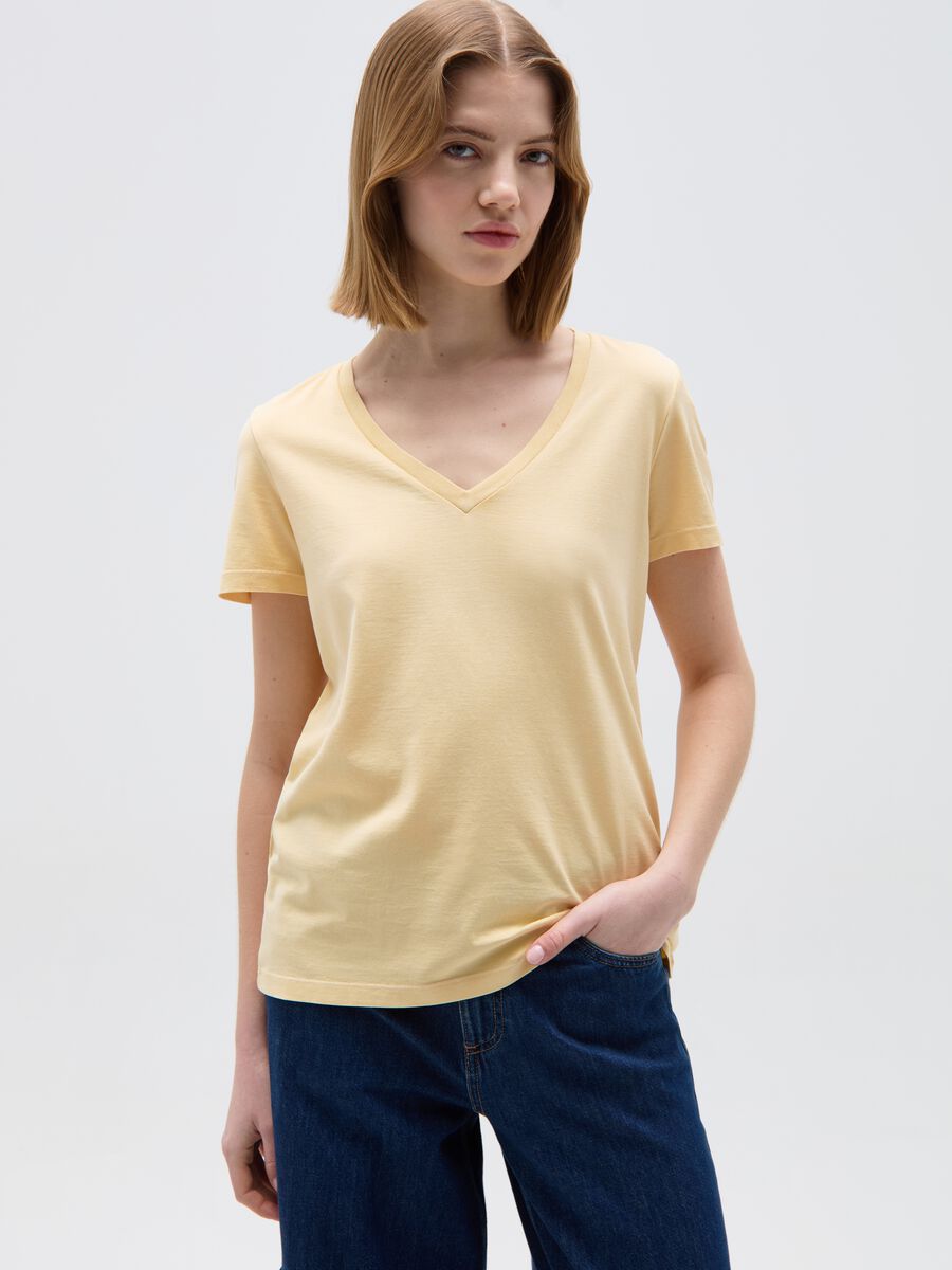 Cotton V-neck T-shirt_1