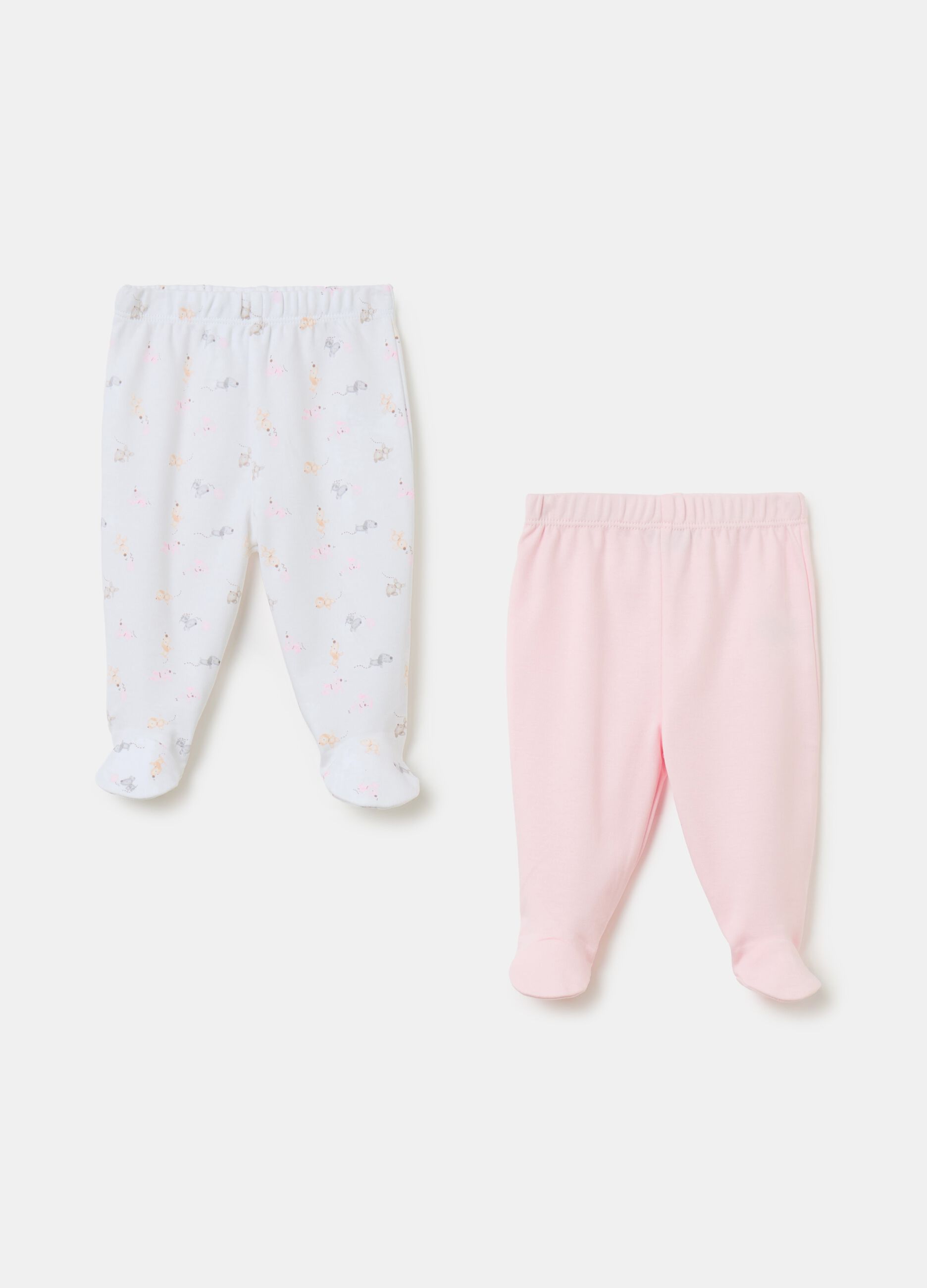 Two-pack baby leggings in organic cotton with print