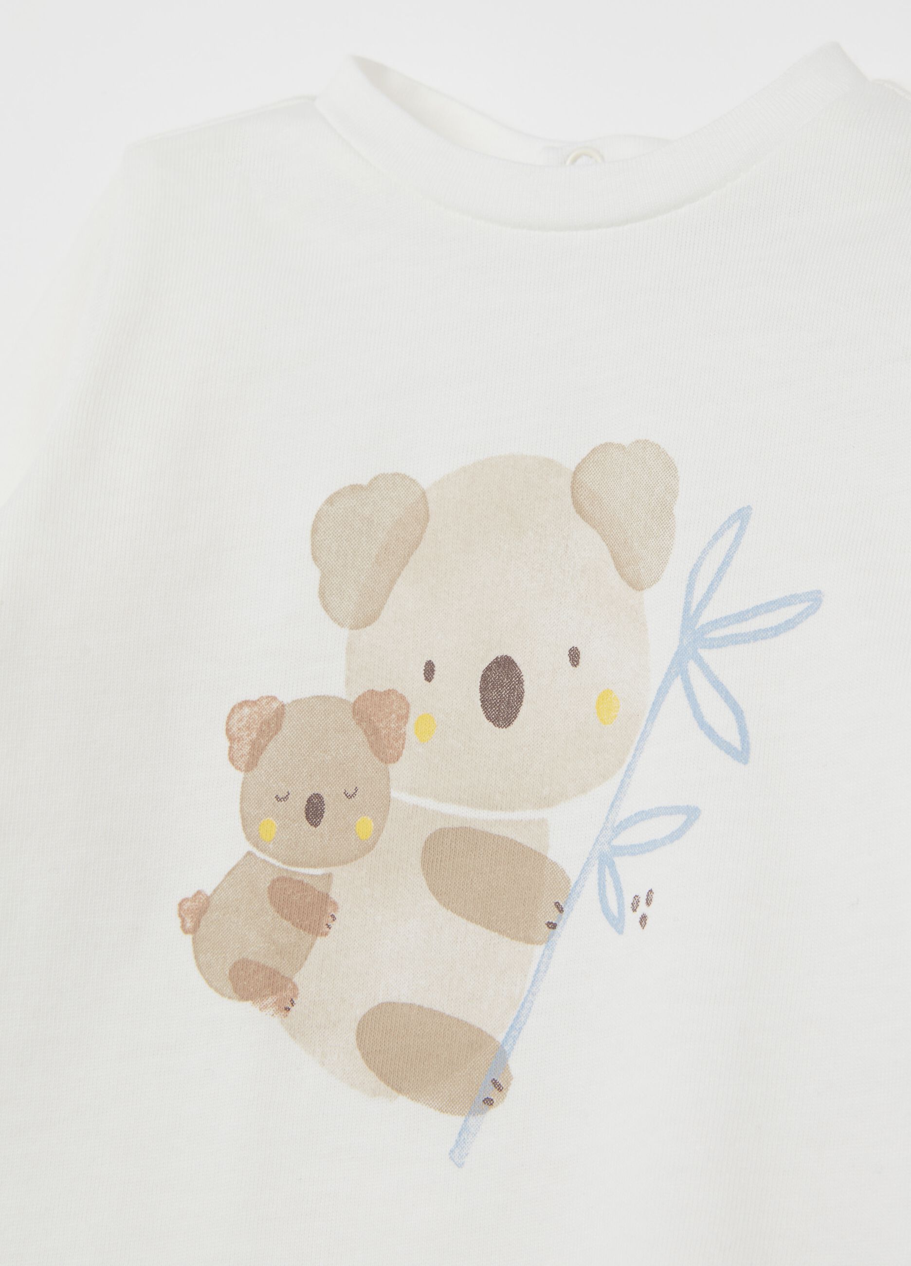 T-shirt in cotone bio con stampa koala