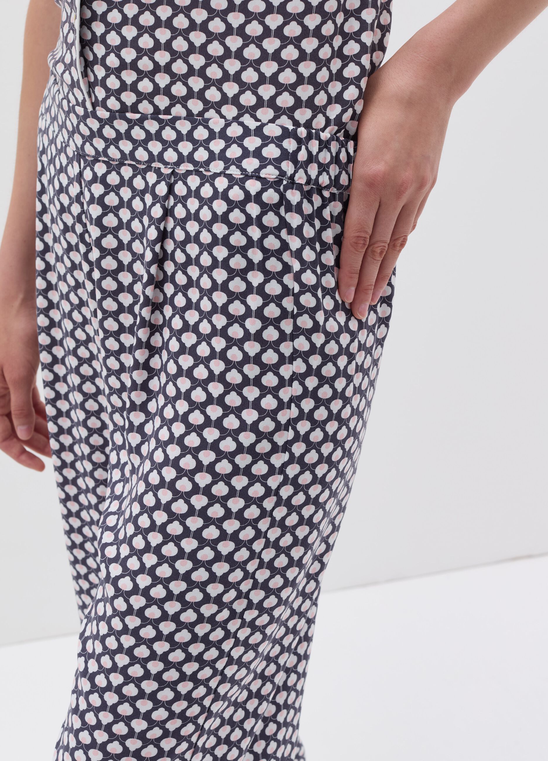 Pyjama trousers in viscose with print