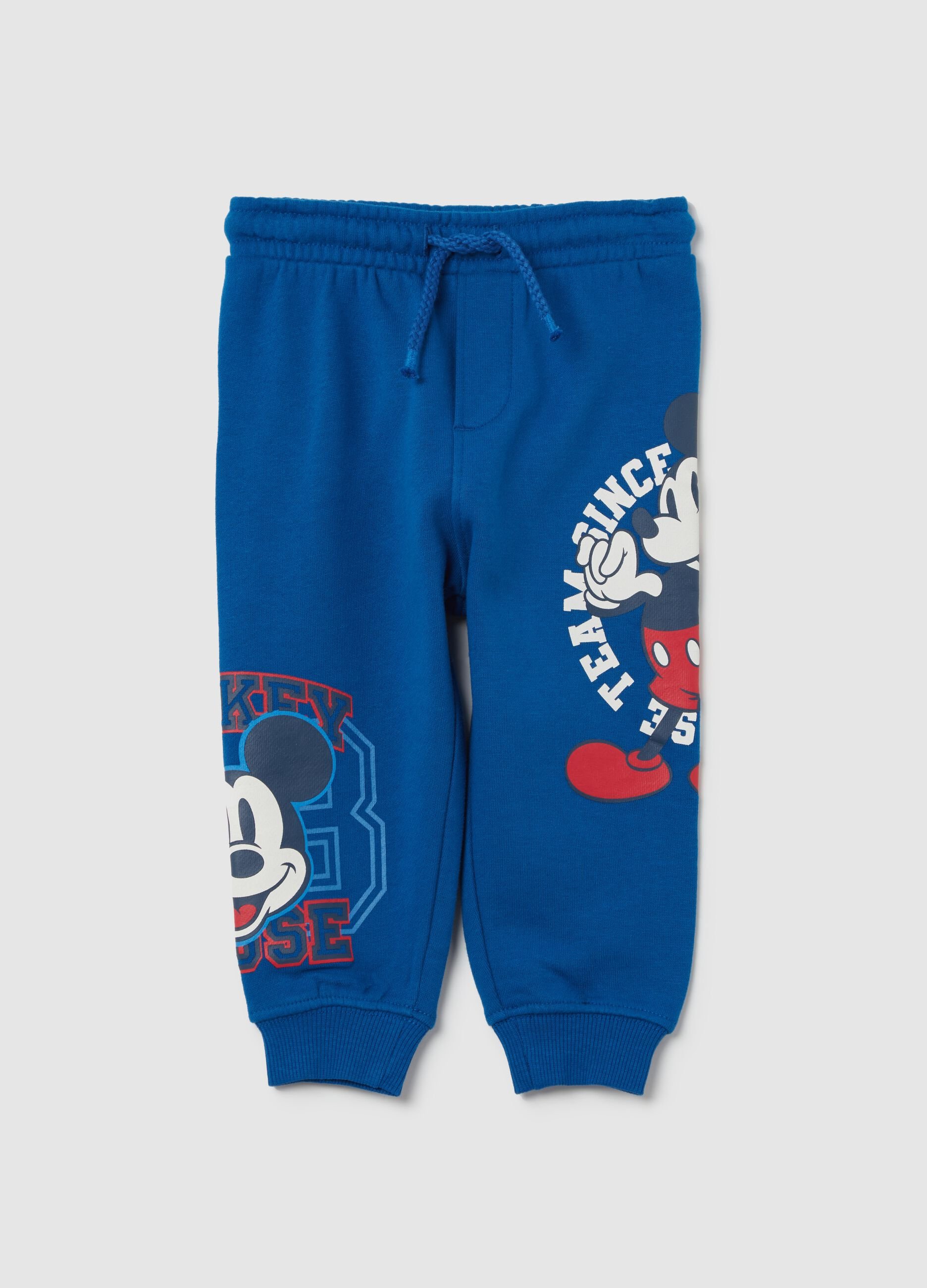 Organic cotton joggers with Mickey Mouse print