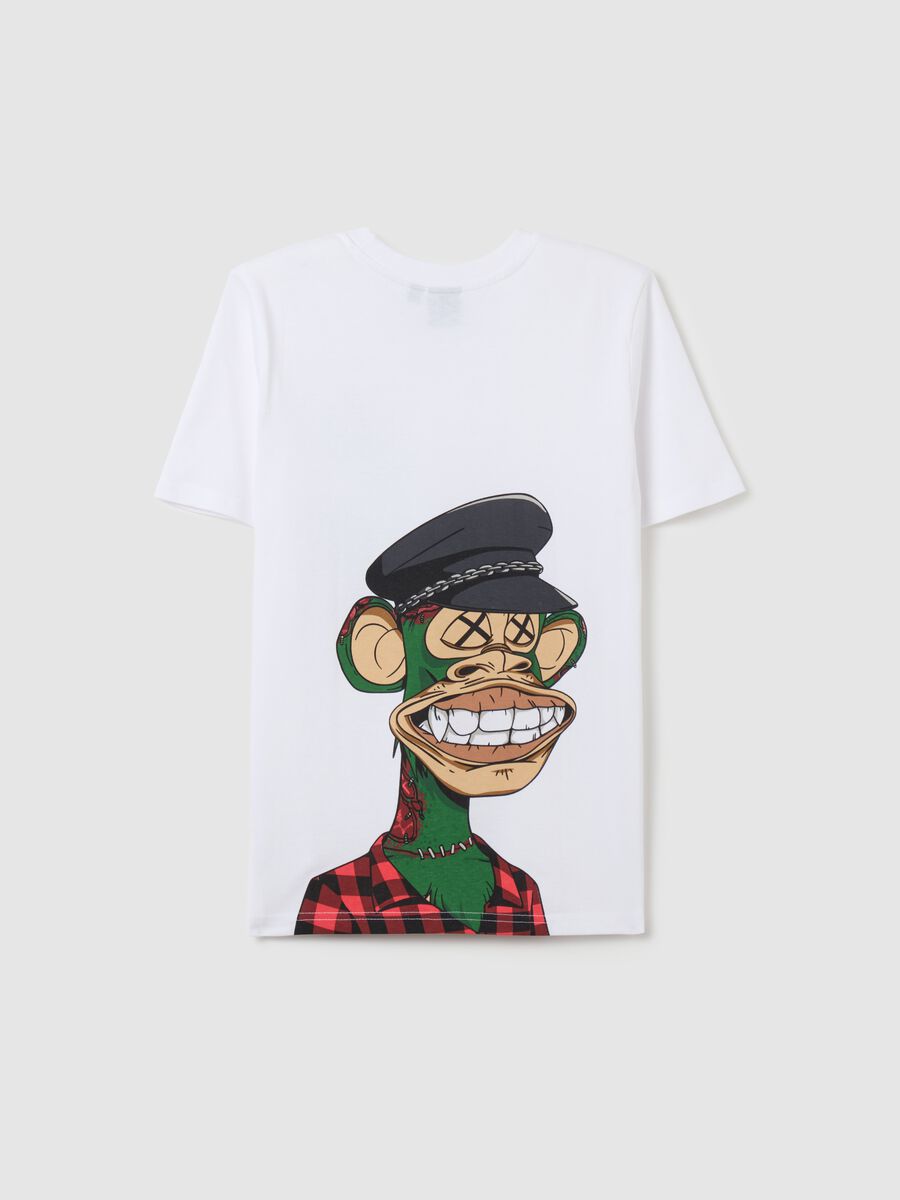 Cotton T-shirt with Army of Apes print_1