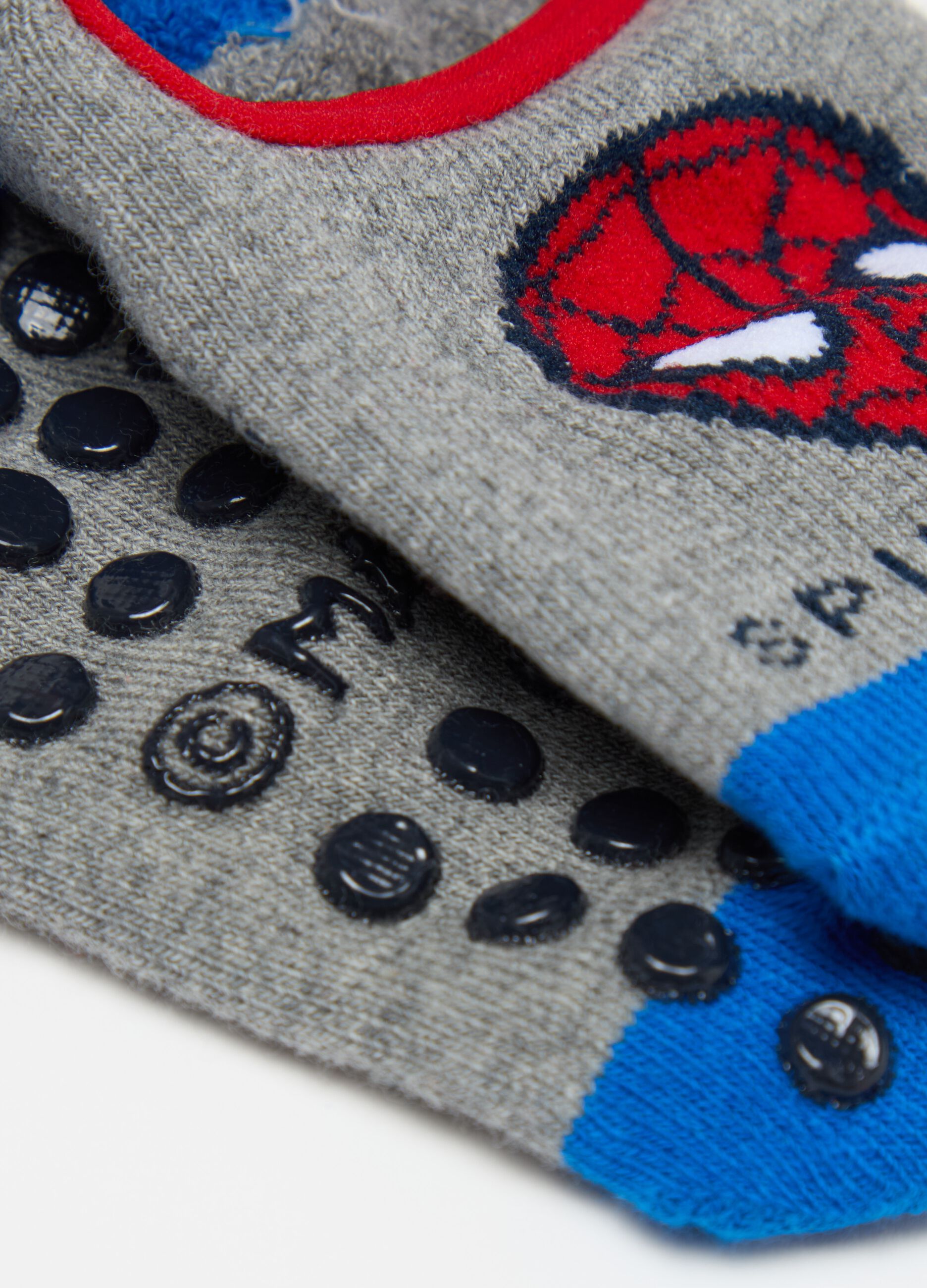 Two-pair pack slipper socks with Spider-Man design