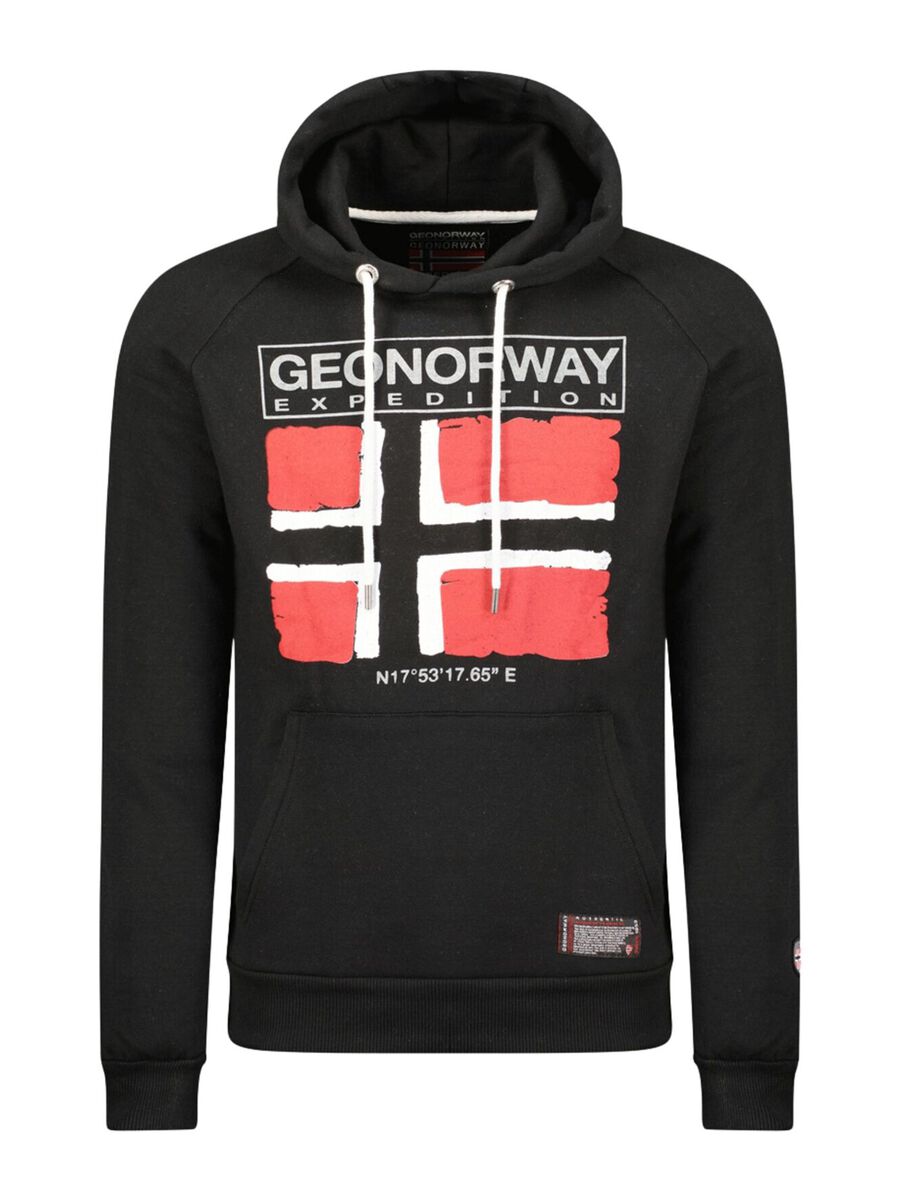 Sweatshirt with hood and Geographical Norway print_0