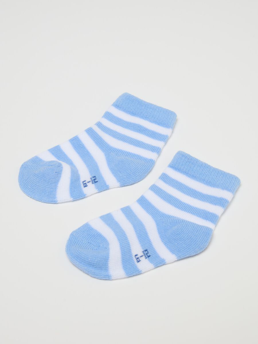 Three-pair pack socks in striped organic cotton_0