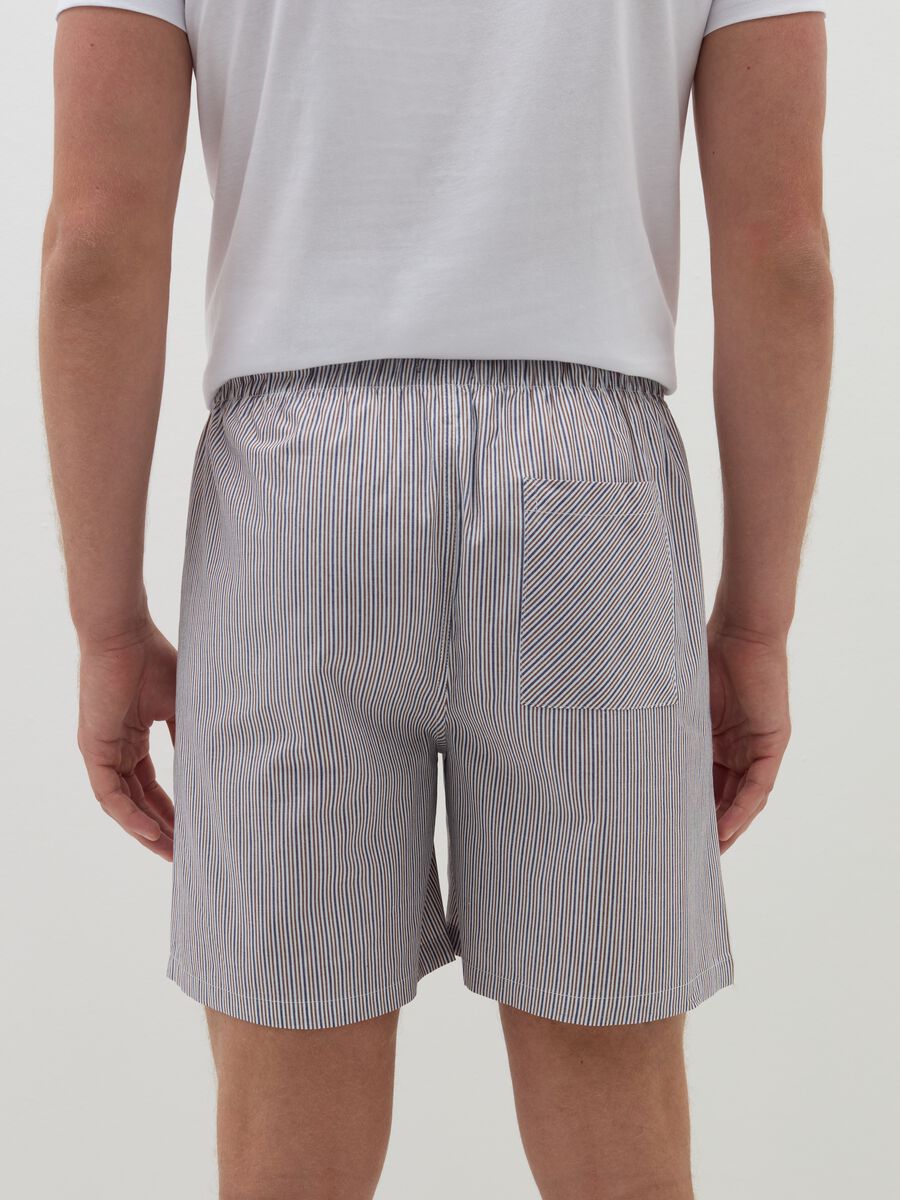 Pyjama shorts in cotton canvas with drawstring_2