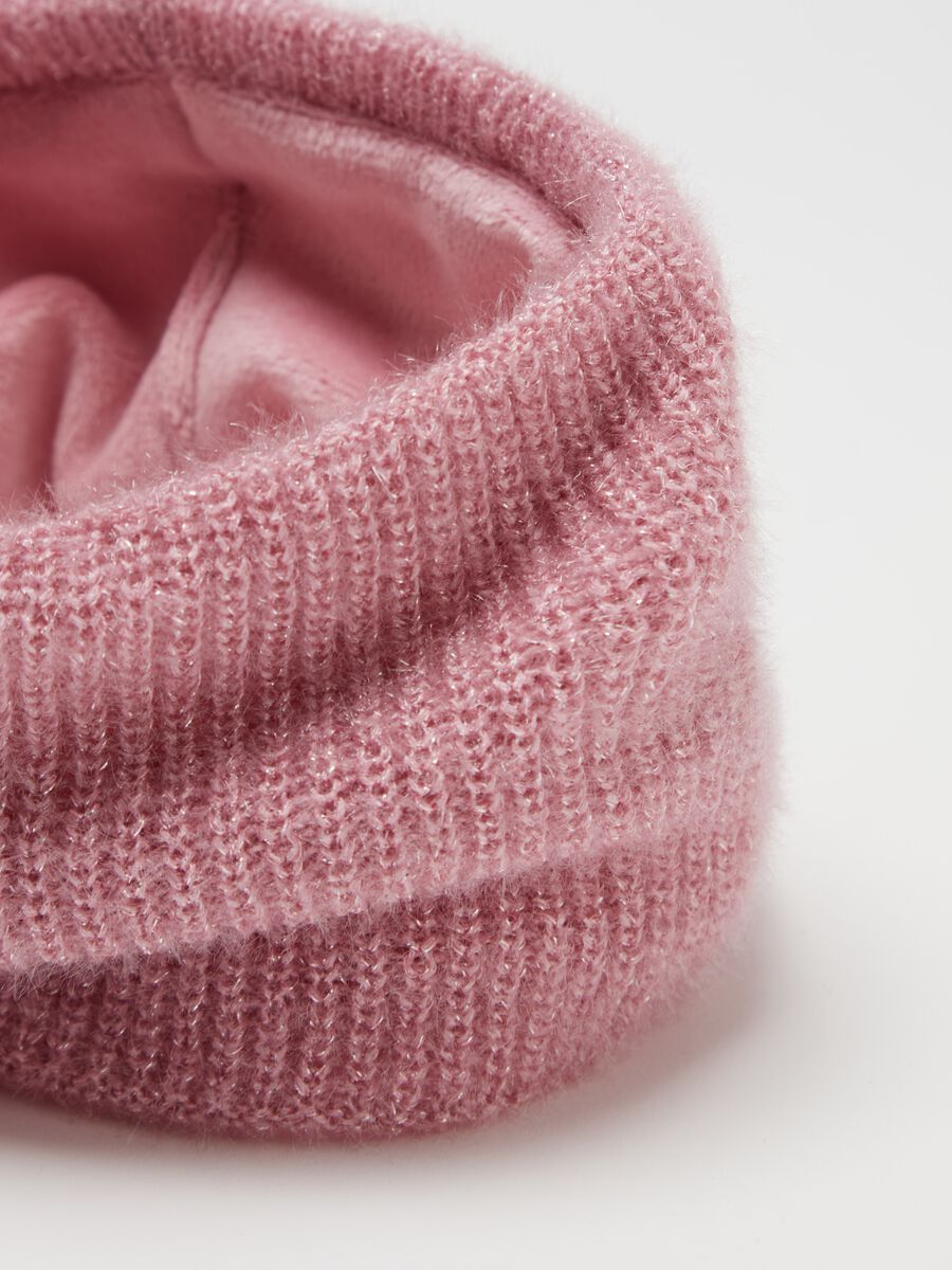 Knitted neck warmer with lurex_2