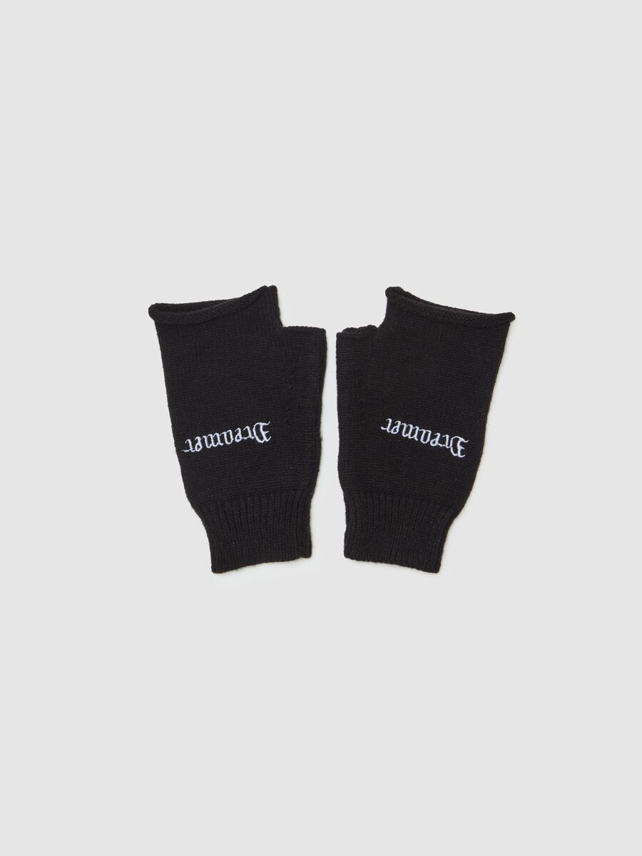 Fingerless gloves with "Dreamer" embroidery_0