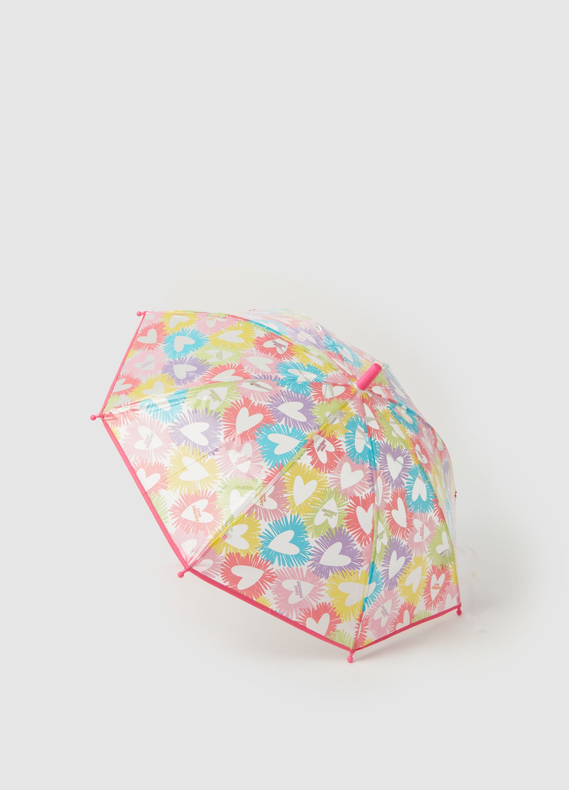 Umbrella with hearts print