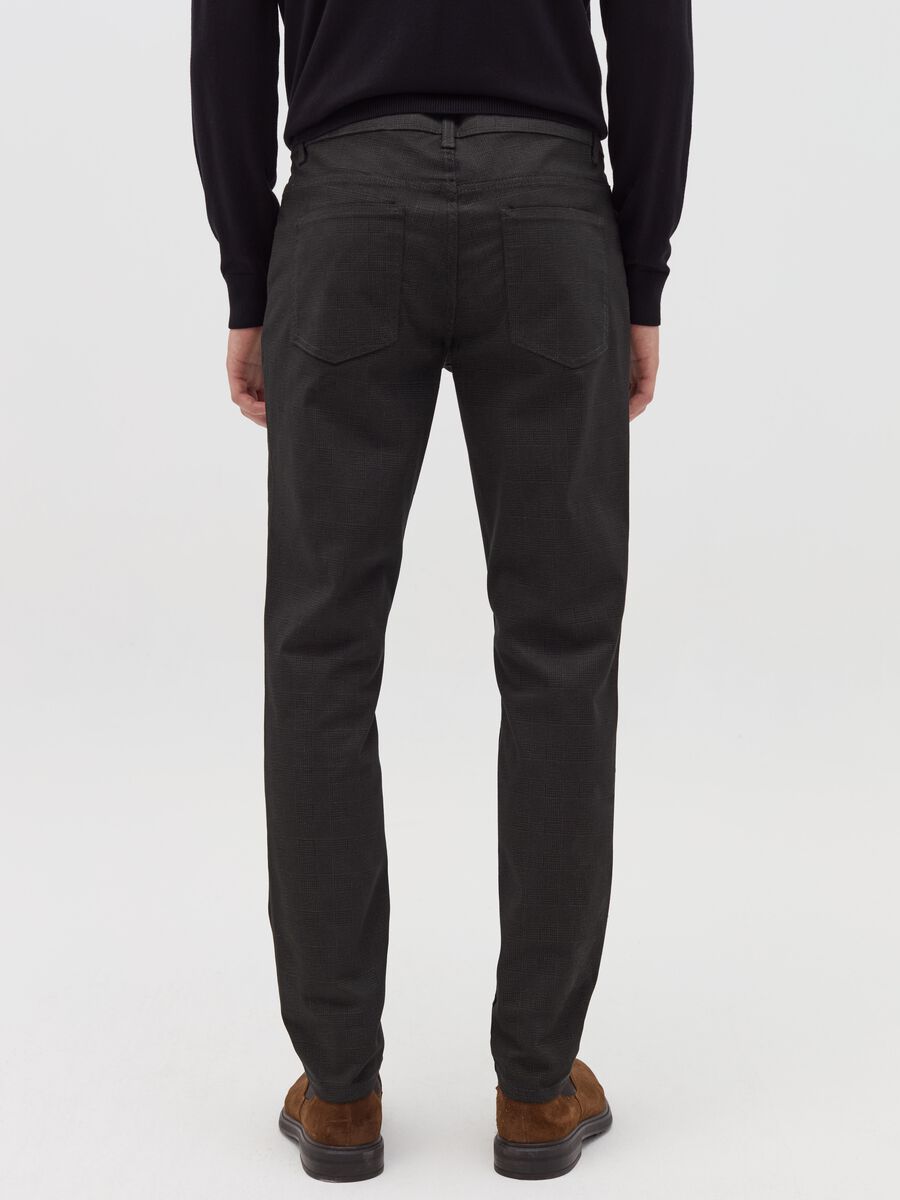 Five-pocket trousers in Prince of Wales fabric_3