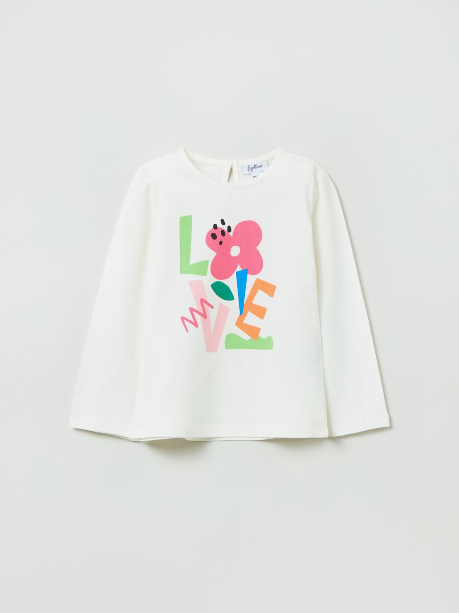 T-shirt a maniche lunghe con stampa_0