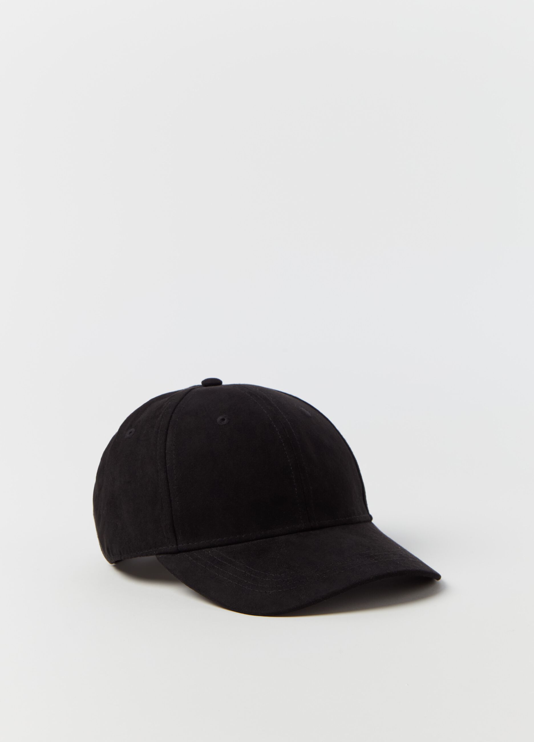 Suede-effect baseball cap